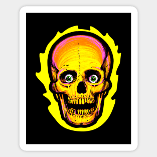 Flaming Skull Sticker